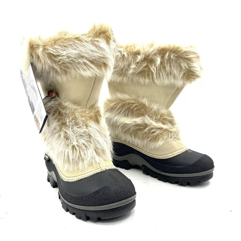 Baffin Topaz Driftwood Tan Faux Fur Winter Snow Boots Women's Size 9